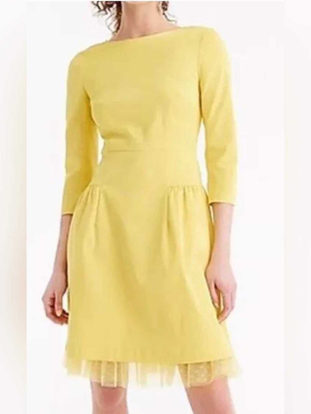J. Crew Yellow Fit-and-Flare Dress